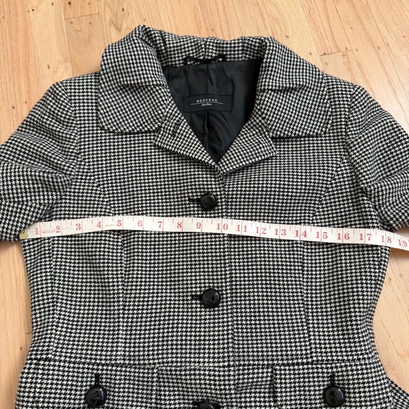 MaxMara Weekend Clueless Wool Blazer Jacket Skirt Set Size 8 Houndstooth Belted - Picture 13 of 16